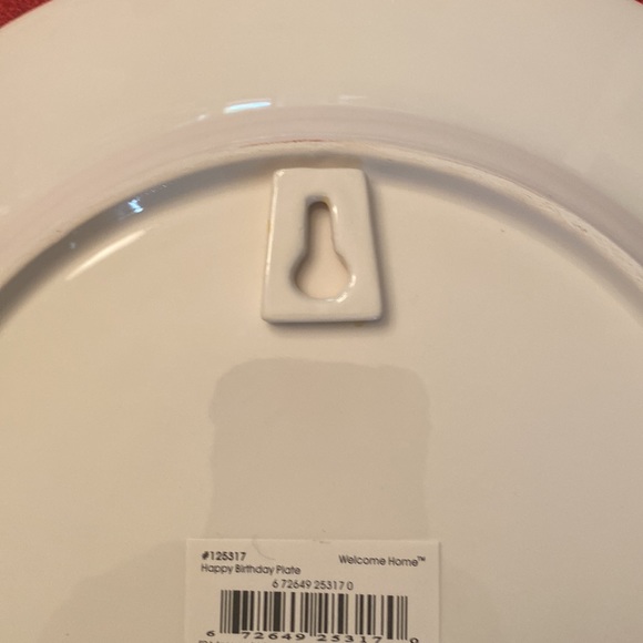 Cake Plate Happy Birthday Hand Painted Ceramic Celebration Collectible - Picture 6 of 12
